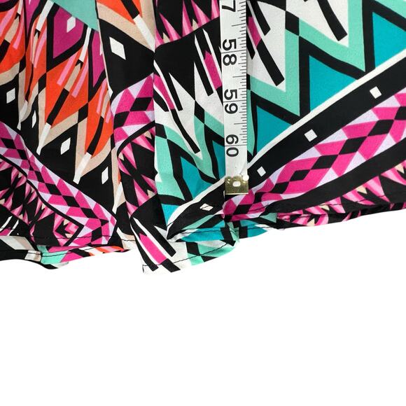 Eliza J Maxi Dress Women 14 Black Multicolor Scarf Print Jersey Sleeveless Lined - Picture 11 of 15